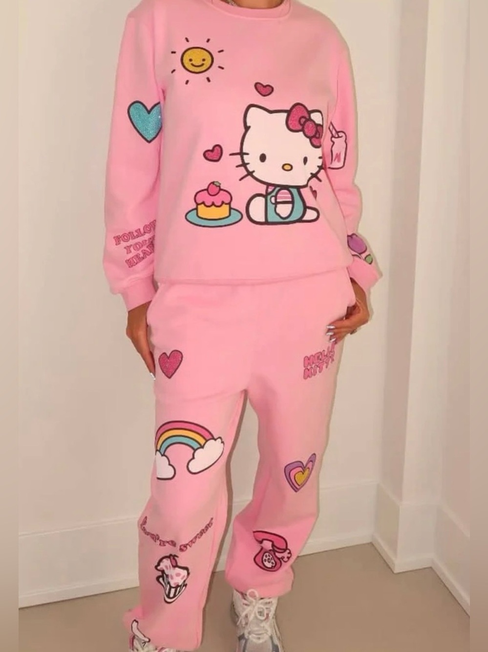 NWT Lola + The Boys Hello Kitty Doodle Set - Teen/Women Sz. S
